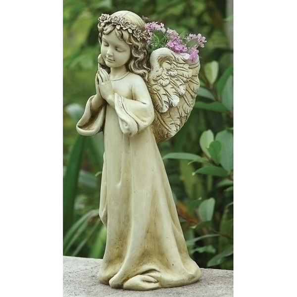 Angel Praying Garden Planter Statue Memorial Sculpture Sweet Faced